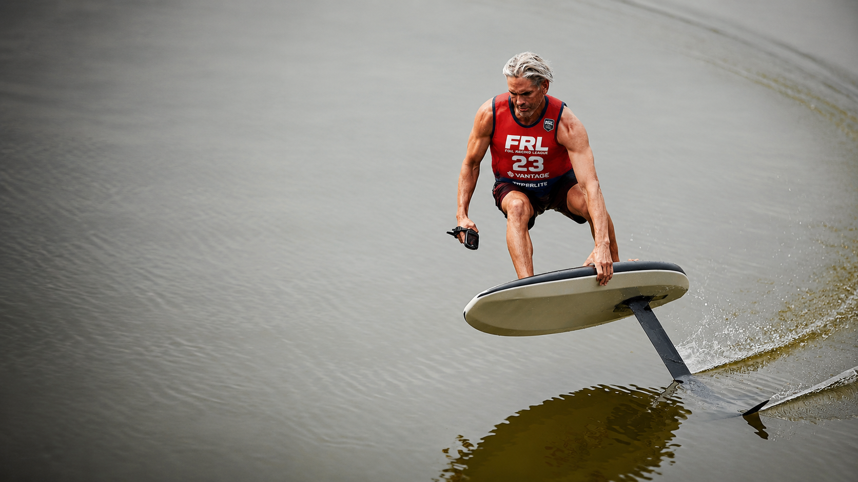 E-foil rider on clear water